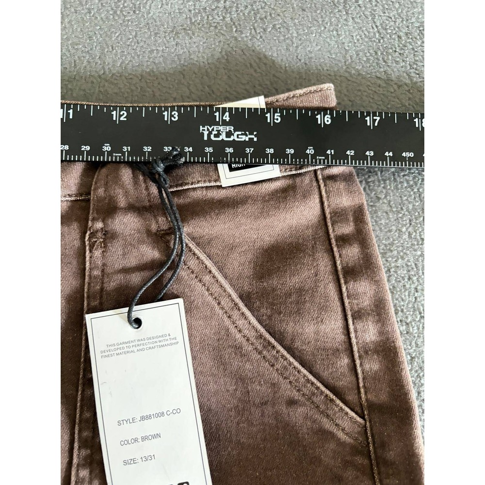 Judy Blue Retro Wide Leg Jeans Brown High Rise Raw Hem 13/31 JB881008 C-CO NEW - Picture 7 of 9